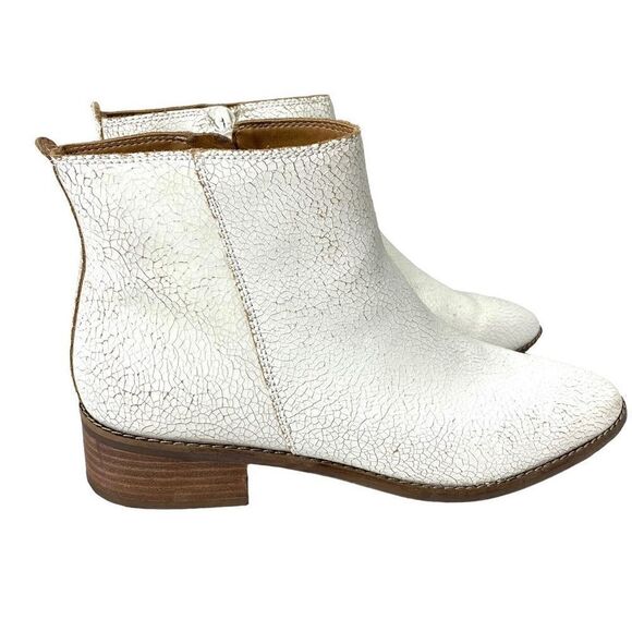 Lucky Brand Lenree distressed leather Bootie Sz 8.5 white boho - Picture 3 of 12
